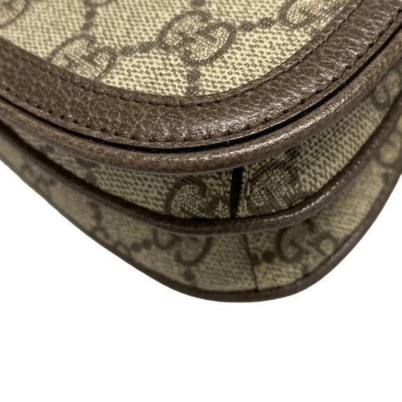 Auth GUCCI Interlocking G/GG Plus/GG Supreme 703807 Dark Brown Beige PVC Leather - Picture 3 of 15